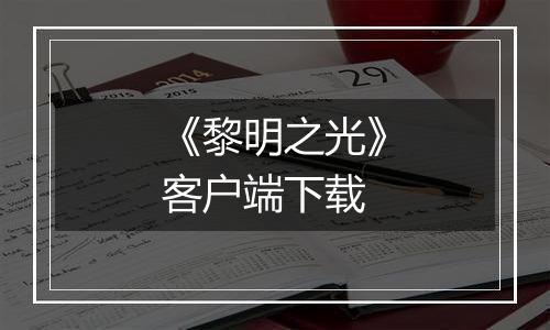 《黎明之光》客户端下载