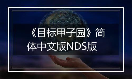 《目标甲子园》简体中文版NDS版