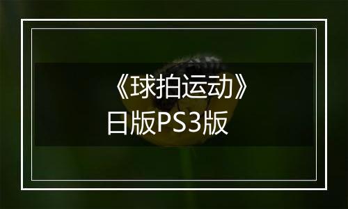《球拍运动》日版PS3版