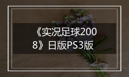 《实况足球2008》日版PS3版
