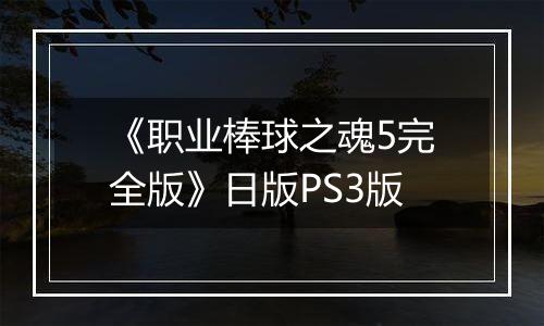 《职业棒球之魂5完全版》日版PS3版