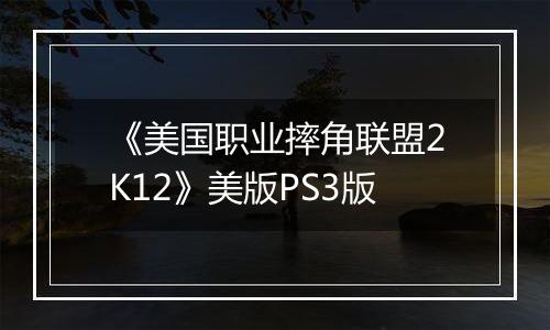《美国职业摔角联盟2K12》美版PS3版