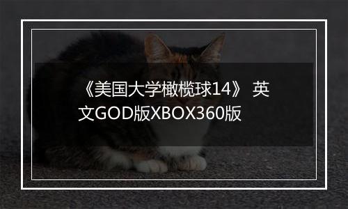 《美国大学橄榄球14》 英文GOD版XBOX360版