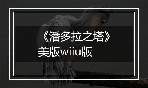 《潘多拉之塔》美版wiiu版