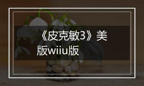 《皮克敏3》美版wiiu版
