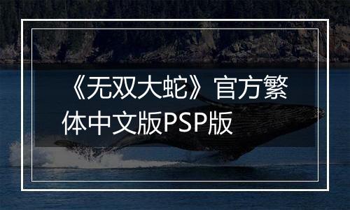 《无双大蛇》官方繁体中文版PSP版