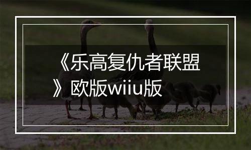 《乐高复仇者联盟》欧版wiiu版