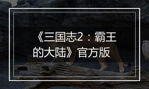 《三国志2：霸王的大陆》官方版