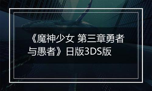 《魔神少女 第三章勇者与愚者》日版3DS版