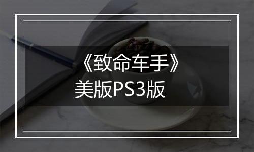 《致命车手》美版PS3版