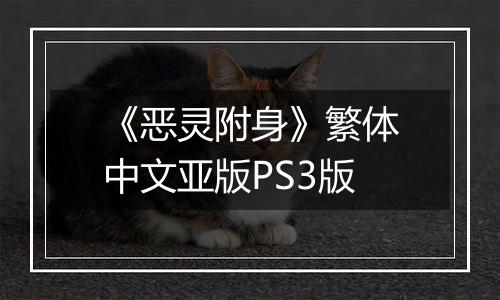 《恶灵附身》繁体中文亚版PS3版