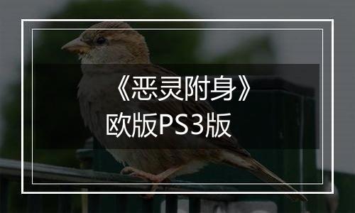 《恶灵附身》欧版PS3版