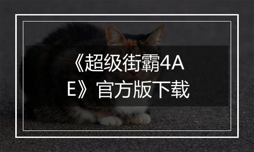 《超级街霸4AE》官方版下载