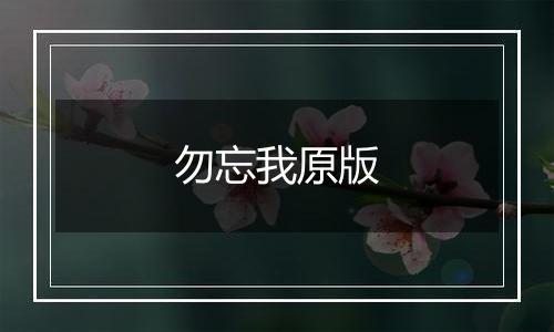 勿忘我原版