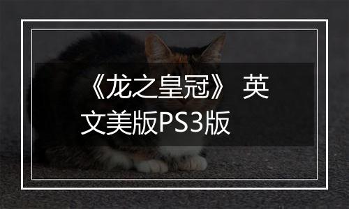 《龙之皇冠》 英文美版PS3版