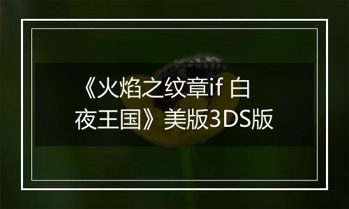《火焰之纹章if 白夜王国》美版3DS版