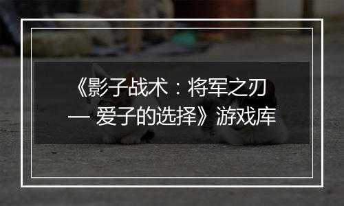 《影子战术：将军之刃 — 爱子的选择》游戏库