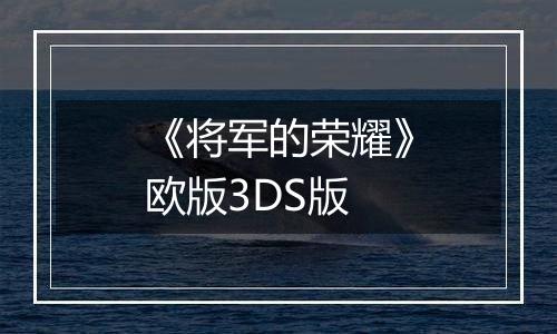 《将军的荣耀》欧版3DS版
