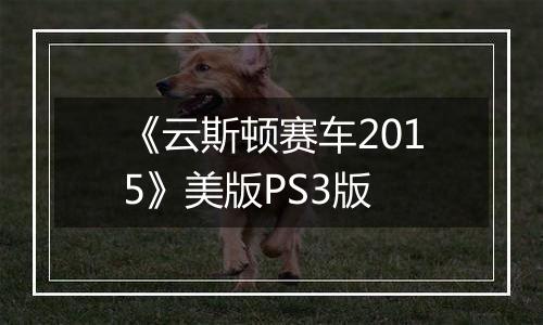 《云斯顿赛车2015》美版PS3版