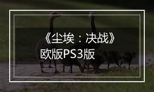 《尘埃：决战》欧版PS3版