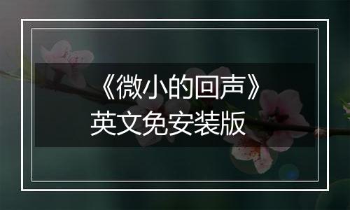 《微小的回声》英文免安装版