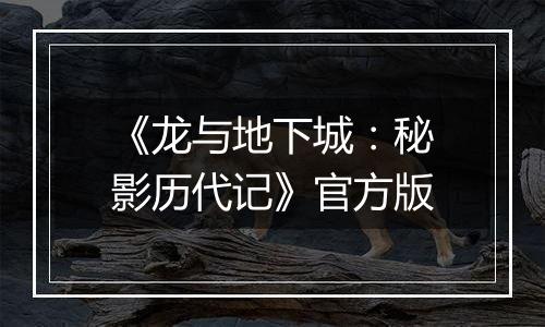 《龙与地下城：秘影历代记》官方版