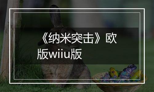 《纳米突击》欧版wiiu版