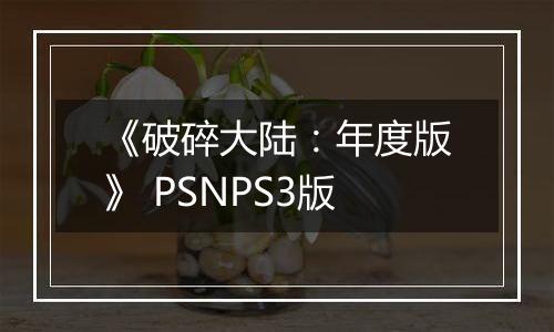 《破碎大陆：年度版》 PSNPS3版