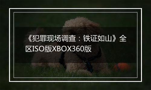 《犯罪现场调查：铁证如山》全区ISO版XBOX360版