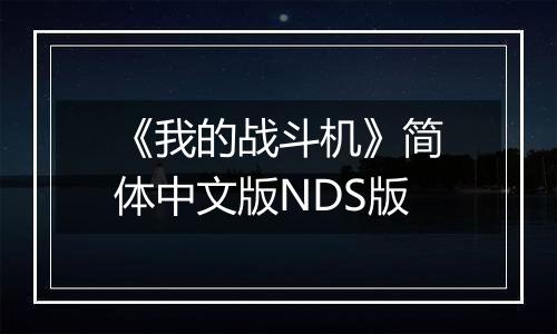 《我的战斗机》简体中文版NDS版