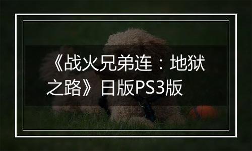 《战火兄弟连：地狱之路》日版PS3版