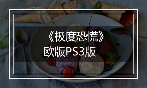 《极度恐慌》欧版PS3版