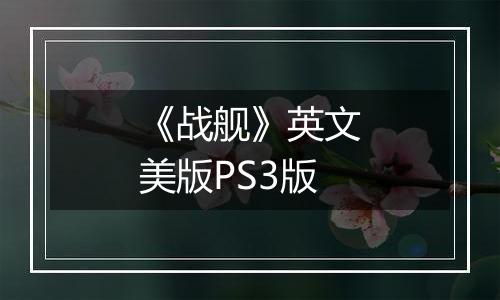 《战舰》英文美版PS3版