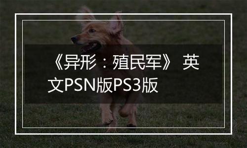 《异形：殖民军》 英文PSN版PS3版