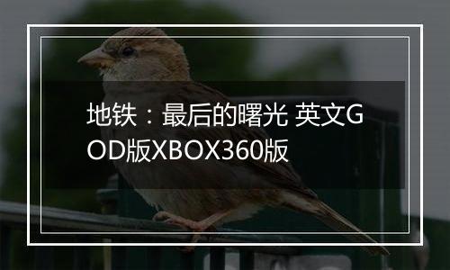 地铁：最后的曙光 英文GOD版XBOX360版