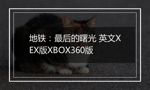 地铁：最后的曙光 英文XEX版XBOX360版