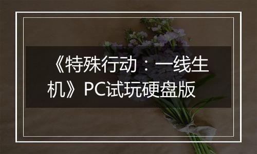 《特殊行动：一线生机》PC试玩硬盘版
