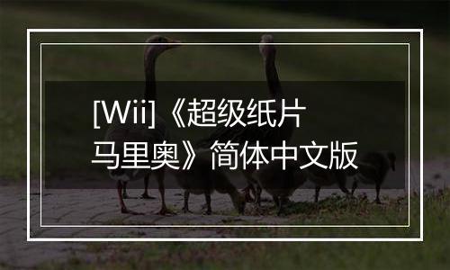 [Wii]《超级纸片马里奥》简体中文版
