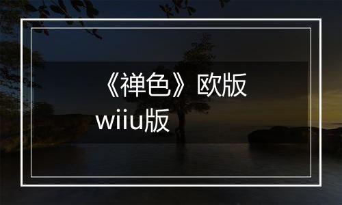 《禅色》欧版wiiu版