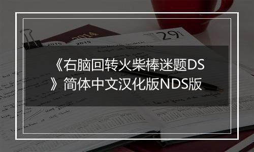《右脑回转火柴棒迷题DS》简体中文汉化版NDS版