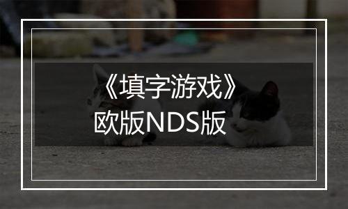 《填字游戏》 欧版NDS版