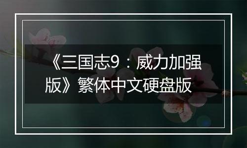 《三国志9：威力加强版》繁体中文硬盘版
