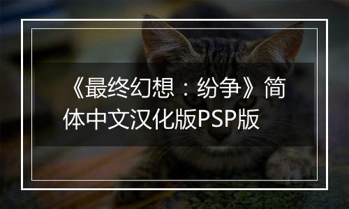 《最终幻想：纷争》简体中文汉化版PSP版