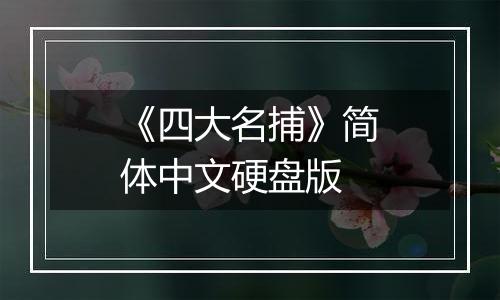 《四大名捕》简体中文硬盘版