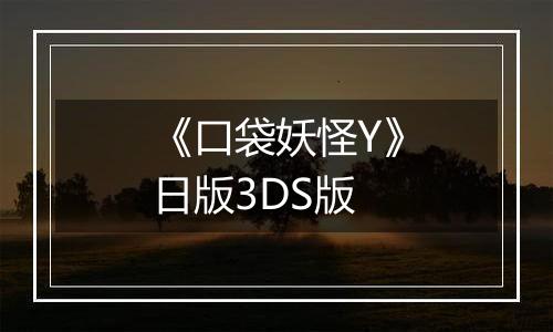 《口袋妖怪Y》日版3DS版