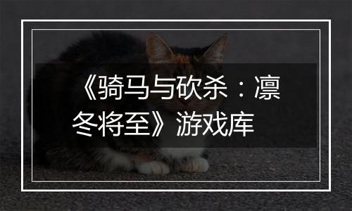 《骑马与砍杀：凛冬将至》游戏库