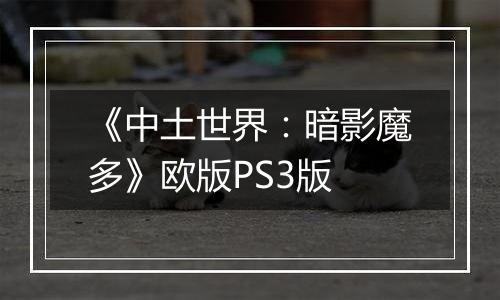 《中土世界：暗影魔多》欧版PS3版