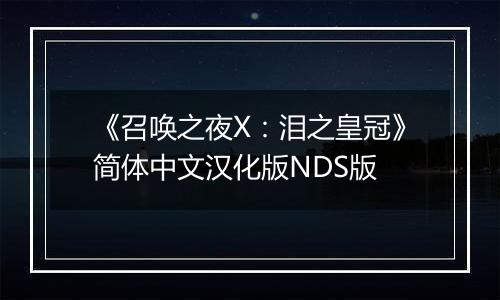 《召唤之夜X：泪之皇冠》简体中文汉化版NDS版