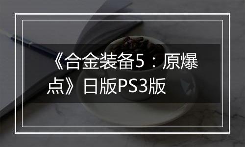 《合金装备5:原爆点》日版PS3版