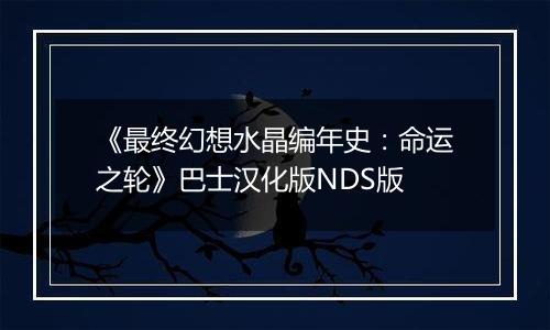 《最终幻想水晶编年史：命运之轮》巴士汉化版NDS版